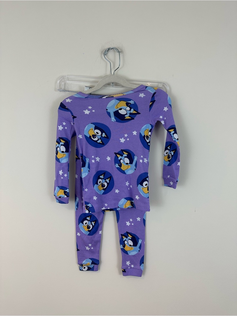 Bluey Purple Cartoon Character Long Sleeve Pajama Set Gender Neutral Size 3T